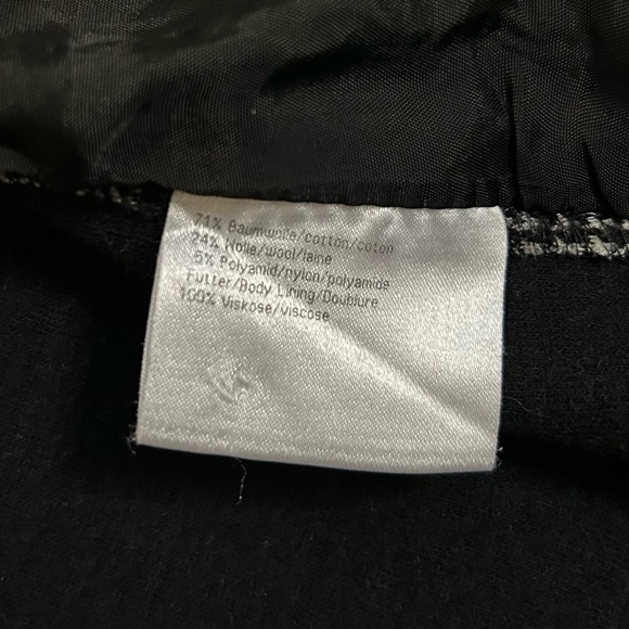 Basler | Tweed Blazer | Wool Cotton Blend | Knited Formal Black, Grey | Size M - Picture 8 of 9